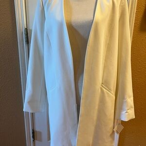 Elegant Cream Open Front Blazer